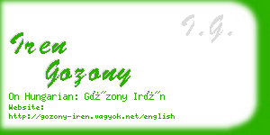 iren gozony business card